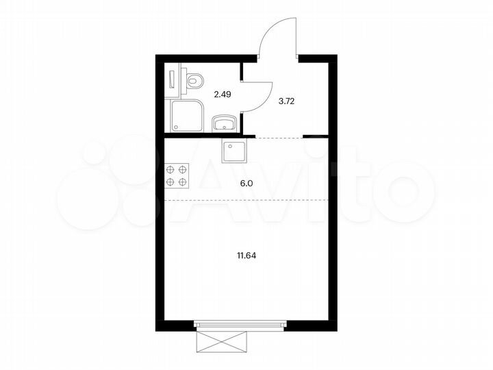 Квартира-студия, 23,9 м², 22/33 эт.