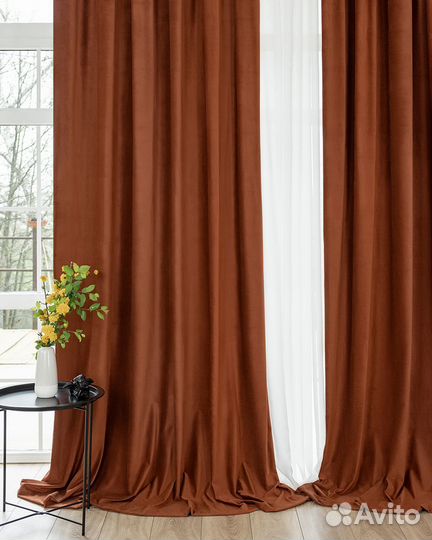 Шторы бархат Беллиссимо шафран новые пошив