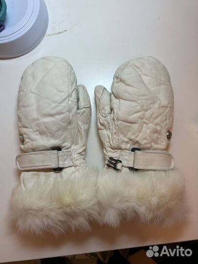 Варежки лыжные кожаные