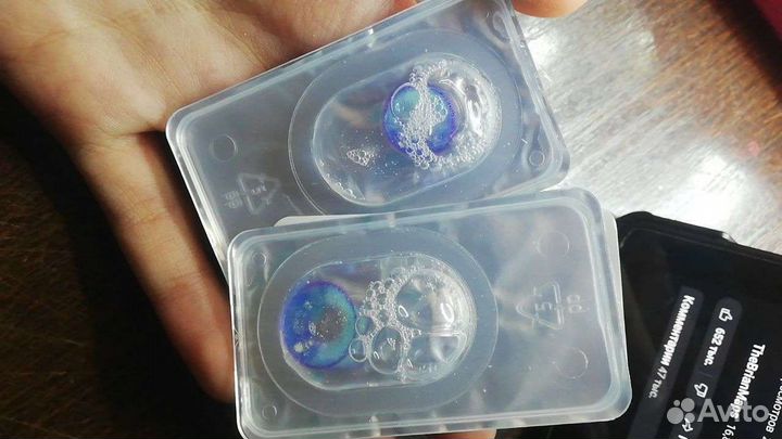 Цветные линзы голубые и коричневые