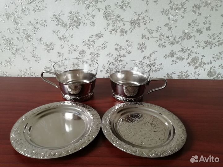 Подстаканники с блюдцами кофейные мнц