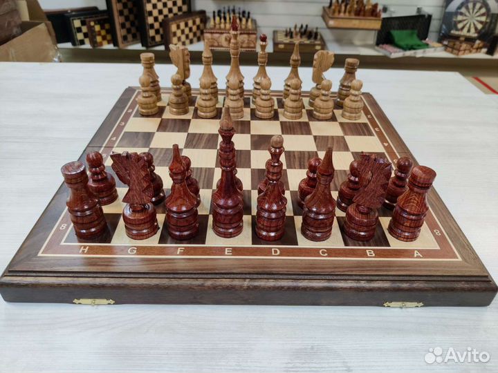 Шахматы орех и дуб большие