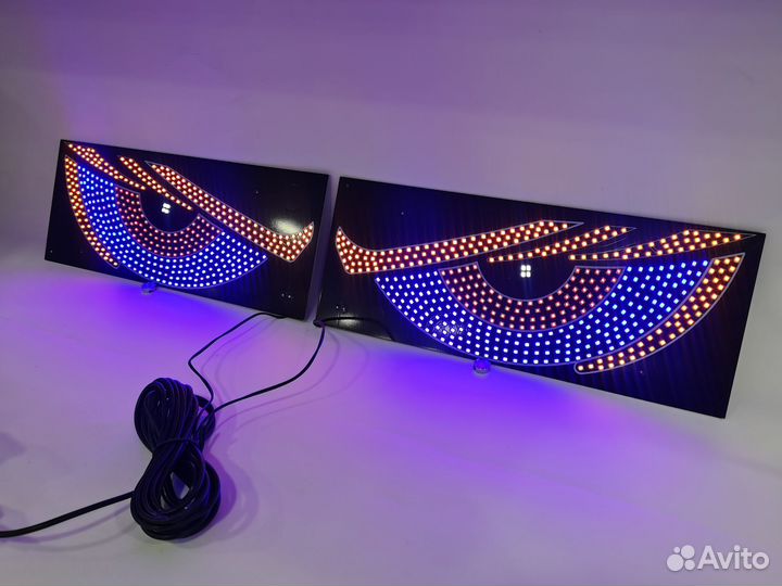 Светодиодные глаза на лобовое стекло (синий)