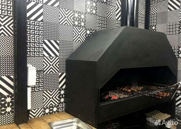 Закрытый мангал с дымоходом