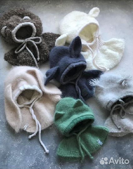 Вязаная шапка для детей, шлем свяжу на заказ