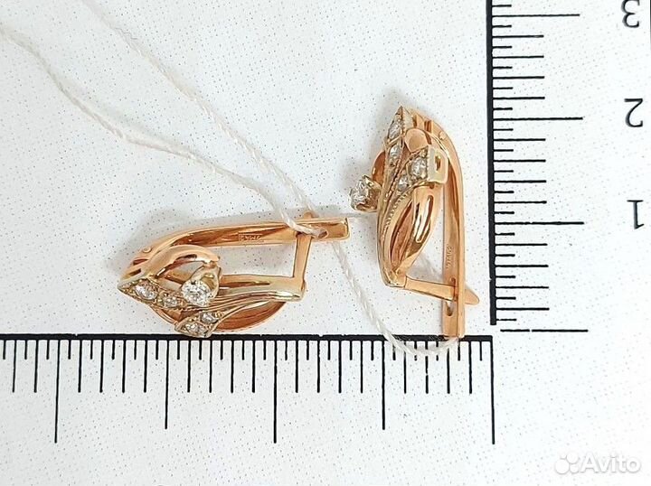 Золотые серьги с бриллиантами