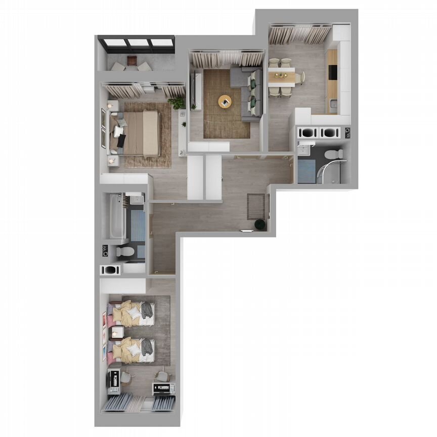 3-к. квартира, 72,6 м², 2/17 эт.