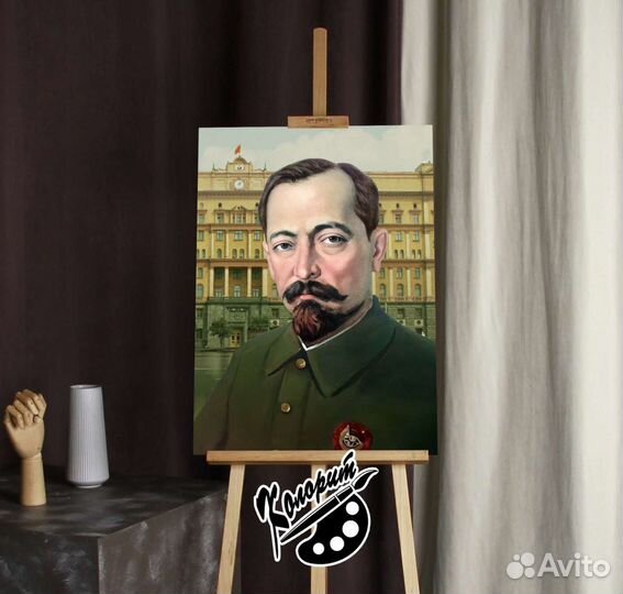 Портрет Дзержинского. Ф. И. на холсте