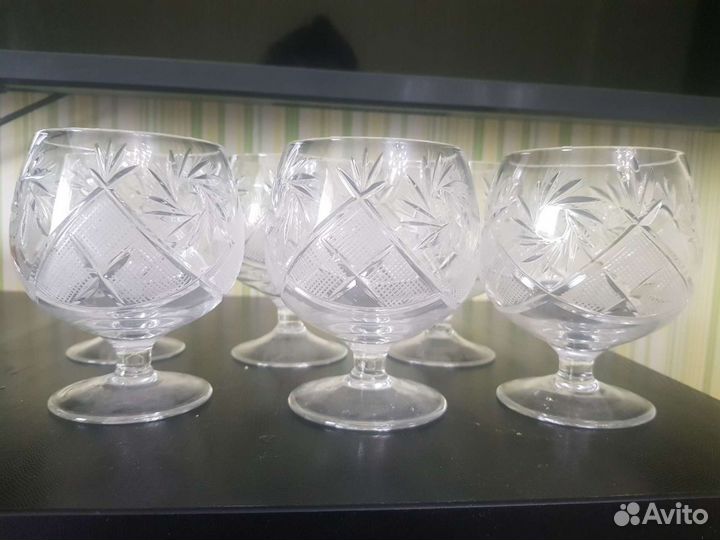 Фужеры хрустальные СССР для коньяка
