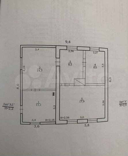 Дом 60 м² на участке 17 сот.