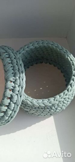 Корзина из трикотажной пряжи