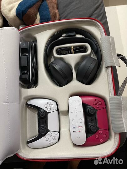 Кейс сумка для ps5 фиолетовая (камуфляж)