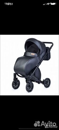 Коляска anex cross 3 в 1 черная эко кожа