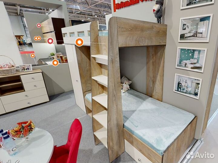 Кровать 2х ярусная со шкафом