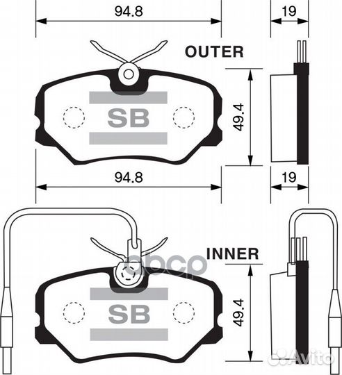 Тормозные колодки дисковые Peugeot 405 1.4-1.9D