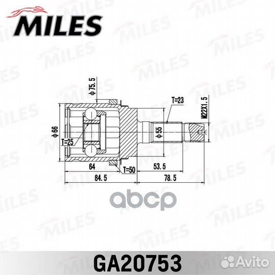 Шрус Honda Civic 1.6LS 16V 01 ABS нар. GA20753