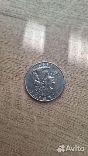 Монета перевёртыш liberty 1995г. quarter dollar
