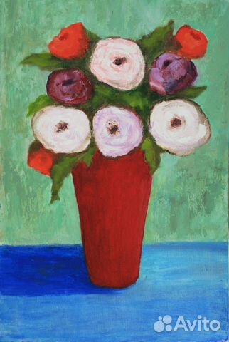 Картина Розы маслом букет цветов