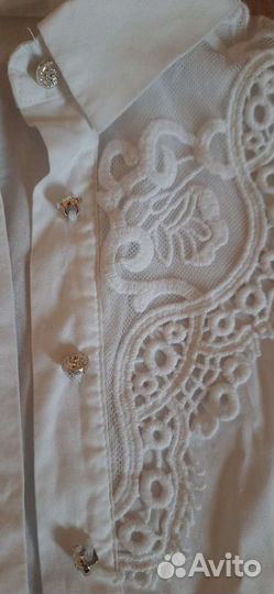 Рубашки, блузки белые, рост 134-140