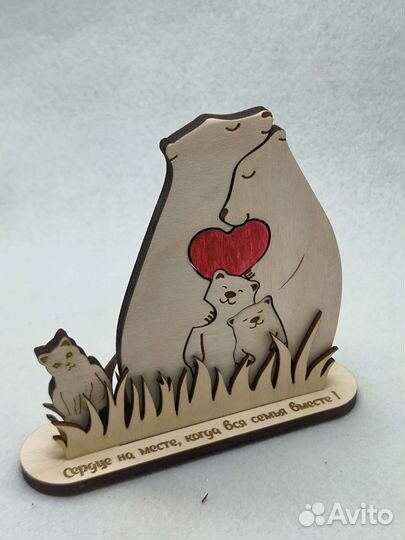 Подарок для семьи. Мишки пазл, дерево