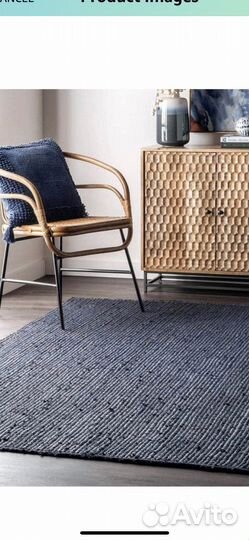 Ковер из джута синий размер 2х2,5
