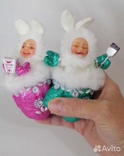 Ватные елочные игрушки новые
