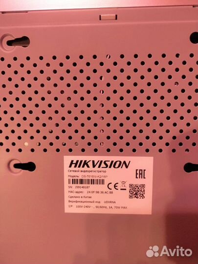 Poe регистратор hikvision ds-7616ni-k2/16p новый