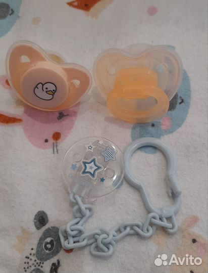 Соски 2 шт ортодонтические+держатель для соски