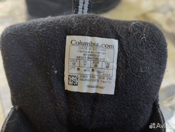 Зимнии ботинки с мембранной Columbia