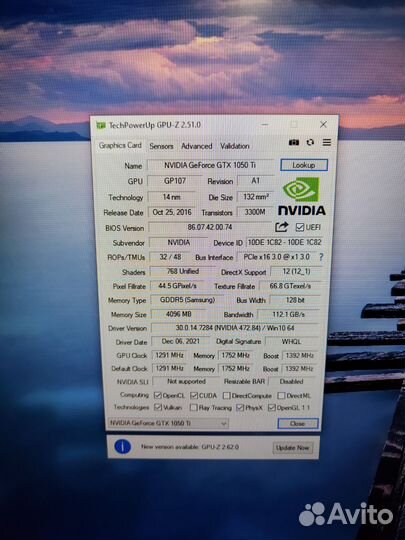 Видеокарта Palit GTX 1050Ti 4Gb