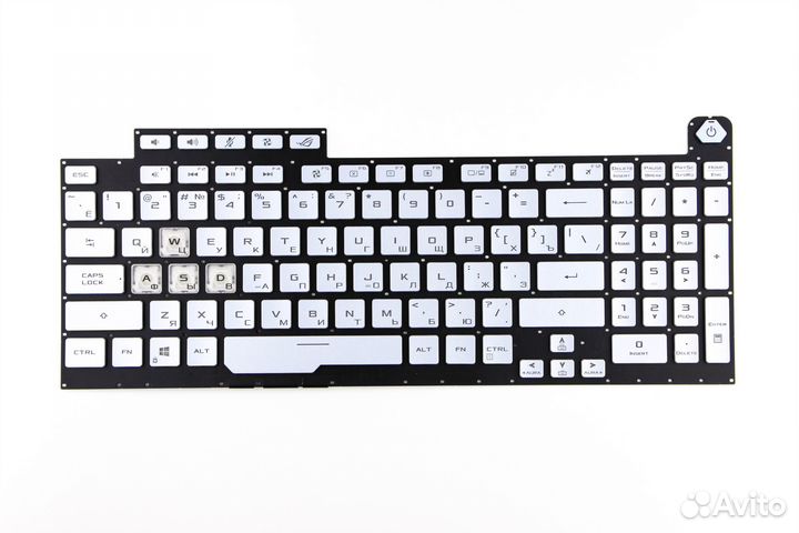 Клавиатура для Asus G731GV G731GU G731GW Серебро