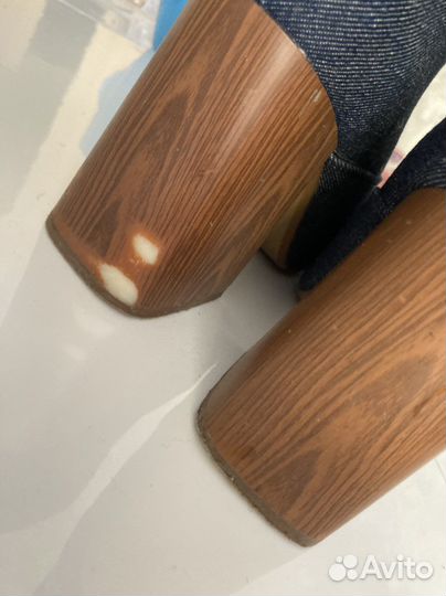 Ботинки zara 39 джинсовые