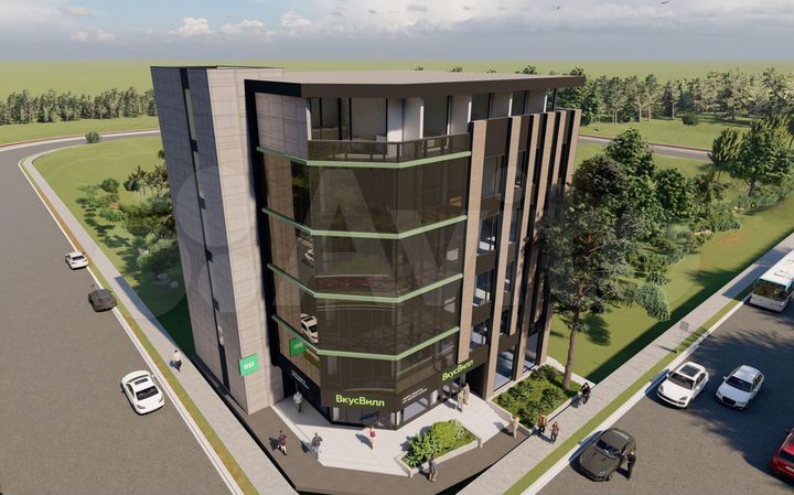 Здание: пять этажей по 300м2 общая площадь 1620м²