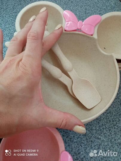 Детская посуда, тарелка, ложка, вилка