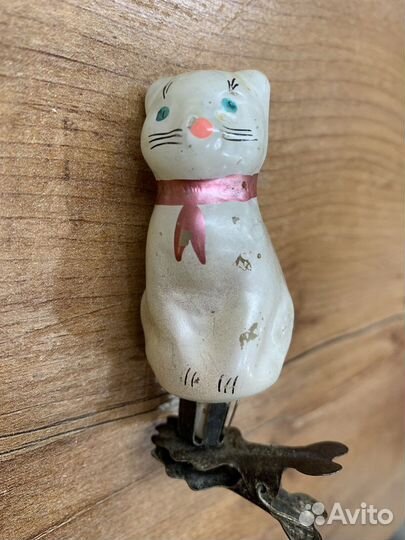 Елочная игрушка СССР «Кошка»