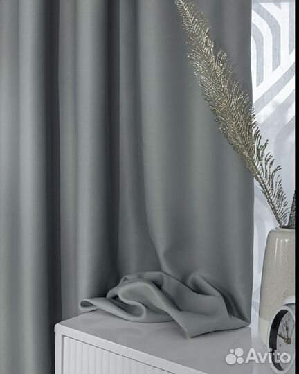 Шторы димаут Амадео холодный серый