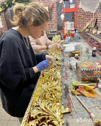 Поталь золочение