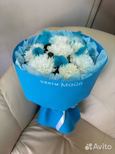 Нежный сине-голубой букет цветов