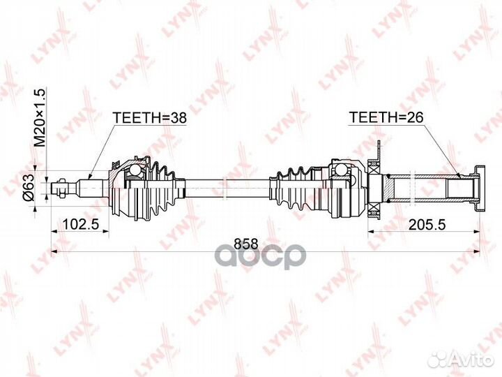 Привод в сборе прав.VW Transporter V 1.9D-2.0 0