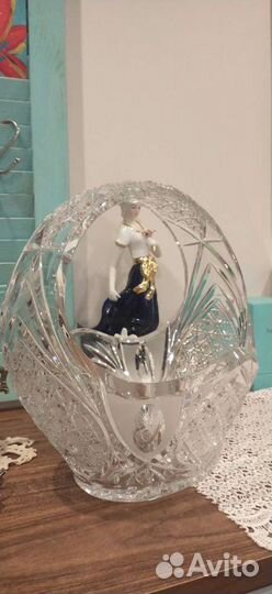 Корзина для фруктов, хрусталь, Богемия