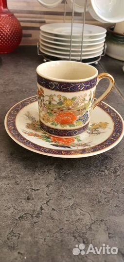Чашка с блюдцем старый фарфор Satsuma Япония