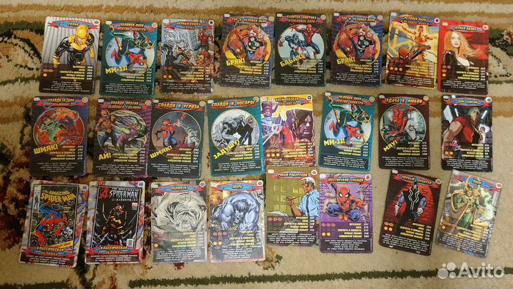 Карточки человек-паук. Герои и злодеи