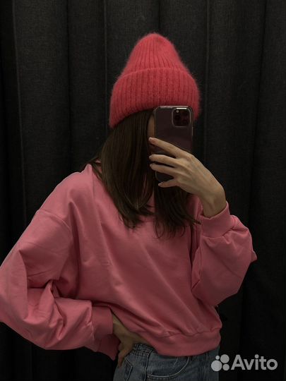 Шапка женская вязаная ангора