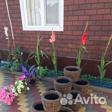 Кашпо для цветов (искусственный ротанг)