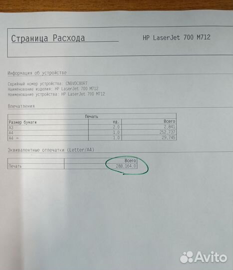 Принтер A3 Hp LaserJet 700 M712