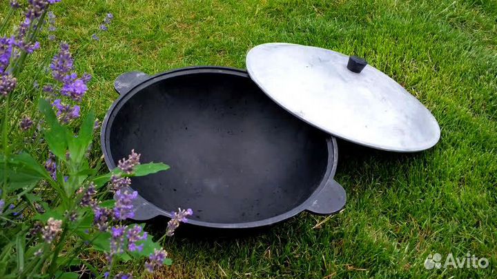 Казан чугунный узбекский 10л плоское дно