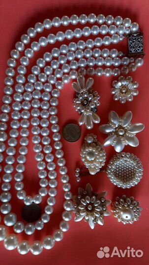Коллекция жемчужной винтажной бижутерии