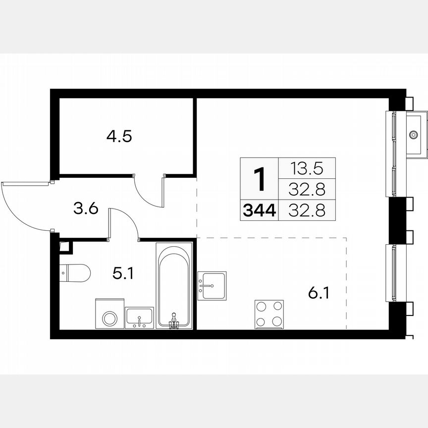 Квартира-студия, 32,8 м², 11/23 эт.
