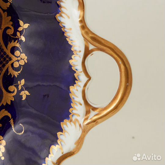 Блюдо Hicks&Maign роспись цветы Англия 1820г