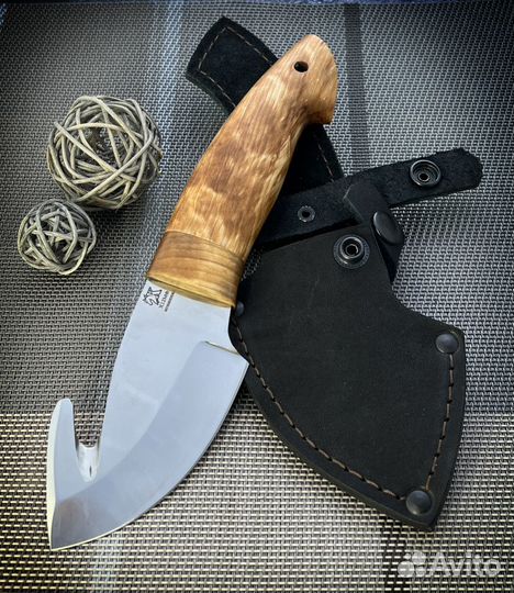 Охотничий нож Скиннер с крючком сталь Х12мф